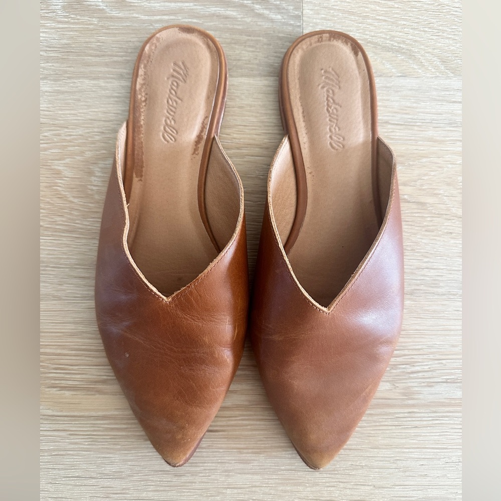 Madewell the Emilia Mule in English Saddle Leather, Size 10